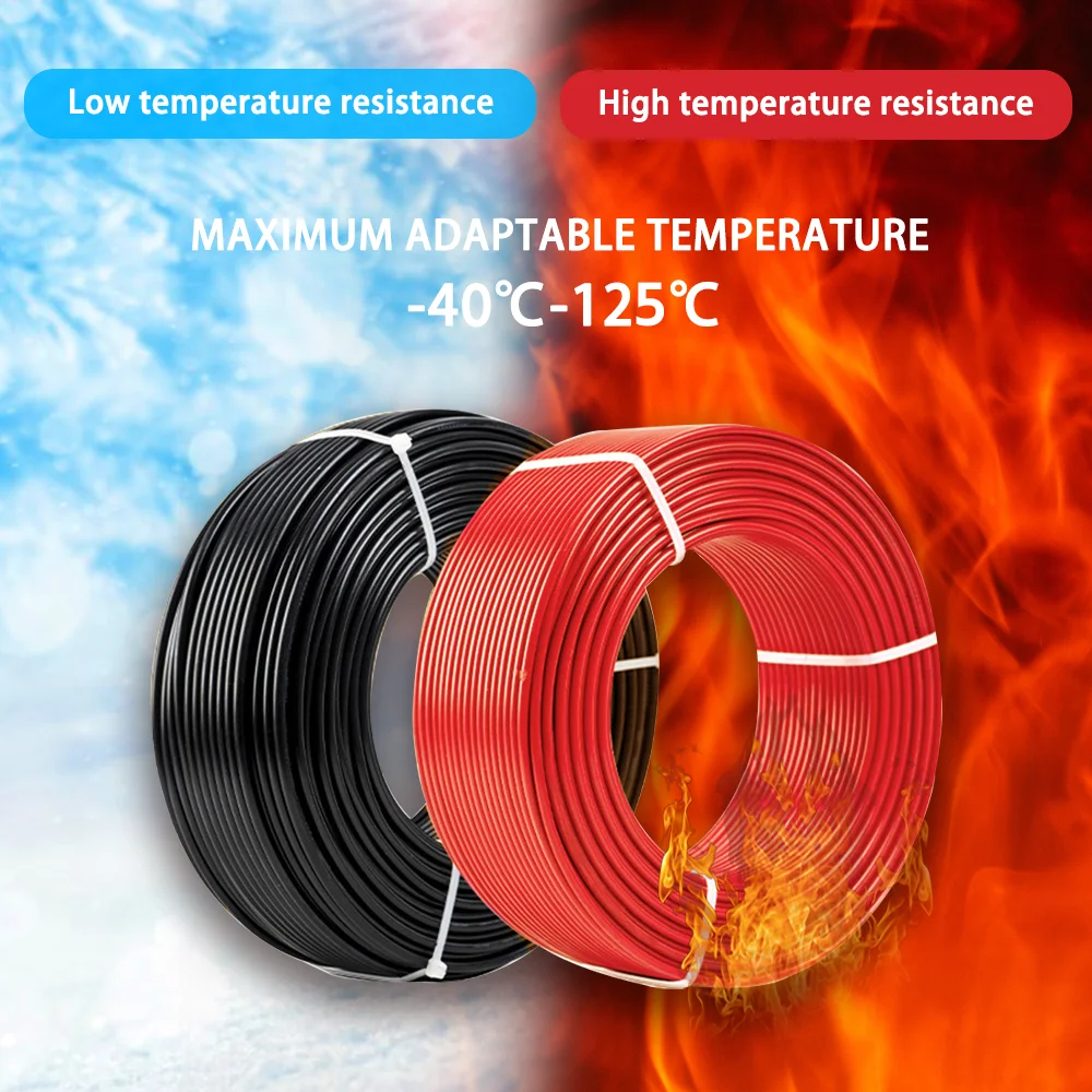 TUV/UL H1Z2Z2-K Customized Factory DC Wire 4mm2 6mm2 10mm2 Red Black 100m/Roll Xlpe Tinned Copper Pv Solar Cable插图5 TUV/UL H1Z2Z2-K Customized Factory DC Wire 4mm2 6mm2 10mm2 Red Black 100m/Roll Xlpe Tinned Copper Pv Solar Cable插图5