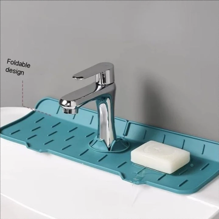 Modern Silicone Sink Drain Pad Faucet Splash Dish Drying Tray for Kitchen Bathroom Countertops Mat for Table Home Use supplier