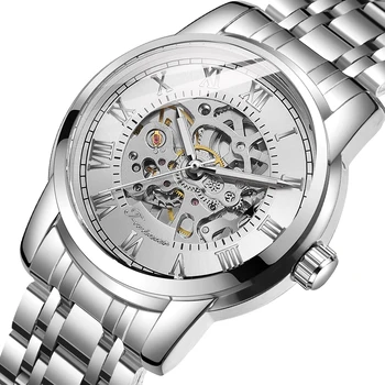 2023 Forsining Newest Men Stainless Steel Strap Wristwatch Reloj Para Hombre Mechanical Handwinder Watches OEM Custom