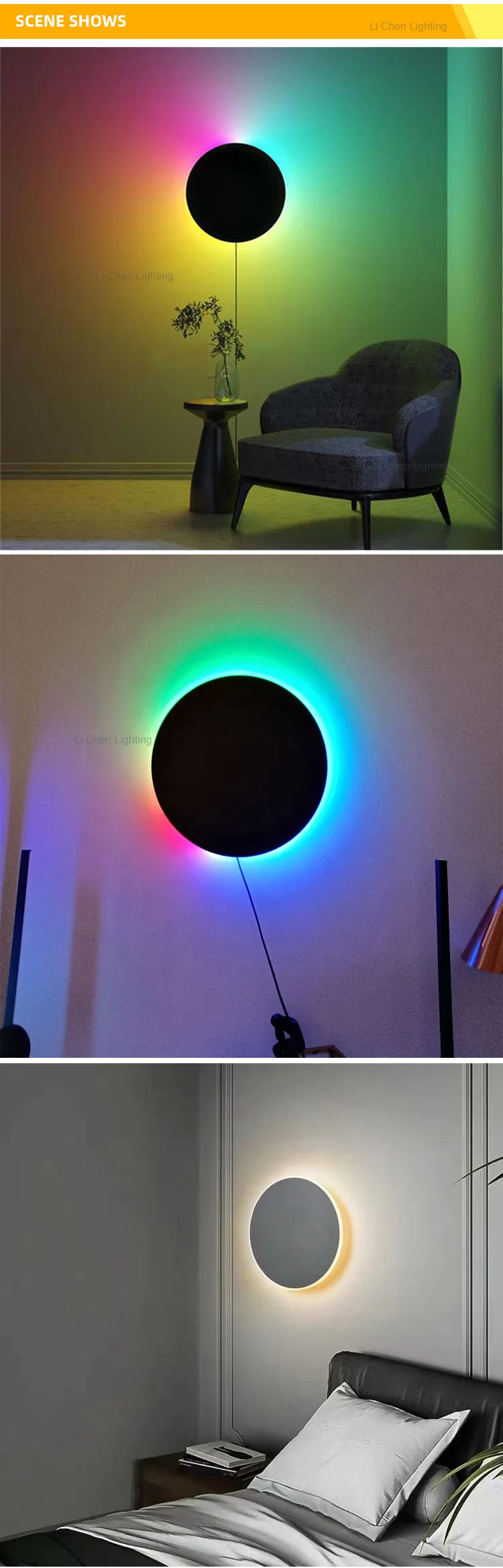 w0049 1 new product indoor decoration corridor living room led modern rgb wall light-4