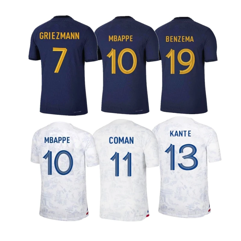 2022 France Soccer Jersey Home Away Benzema Mbappe Griezmann Football Shirt  Uniforms Men Women Kids Fast Delivery - Buy 2022 France Soccer Jersey,2022  France Jersey,2022 France Football Shirt Product on Alibaba.com