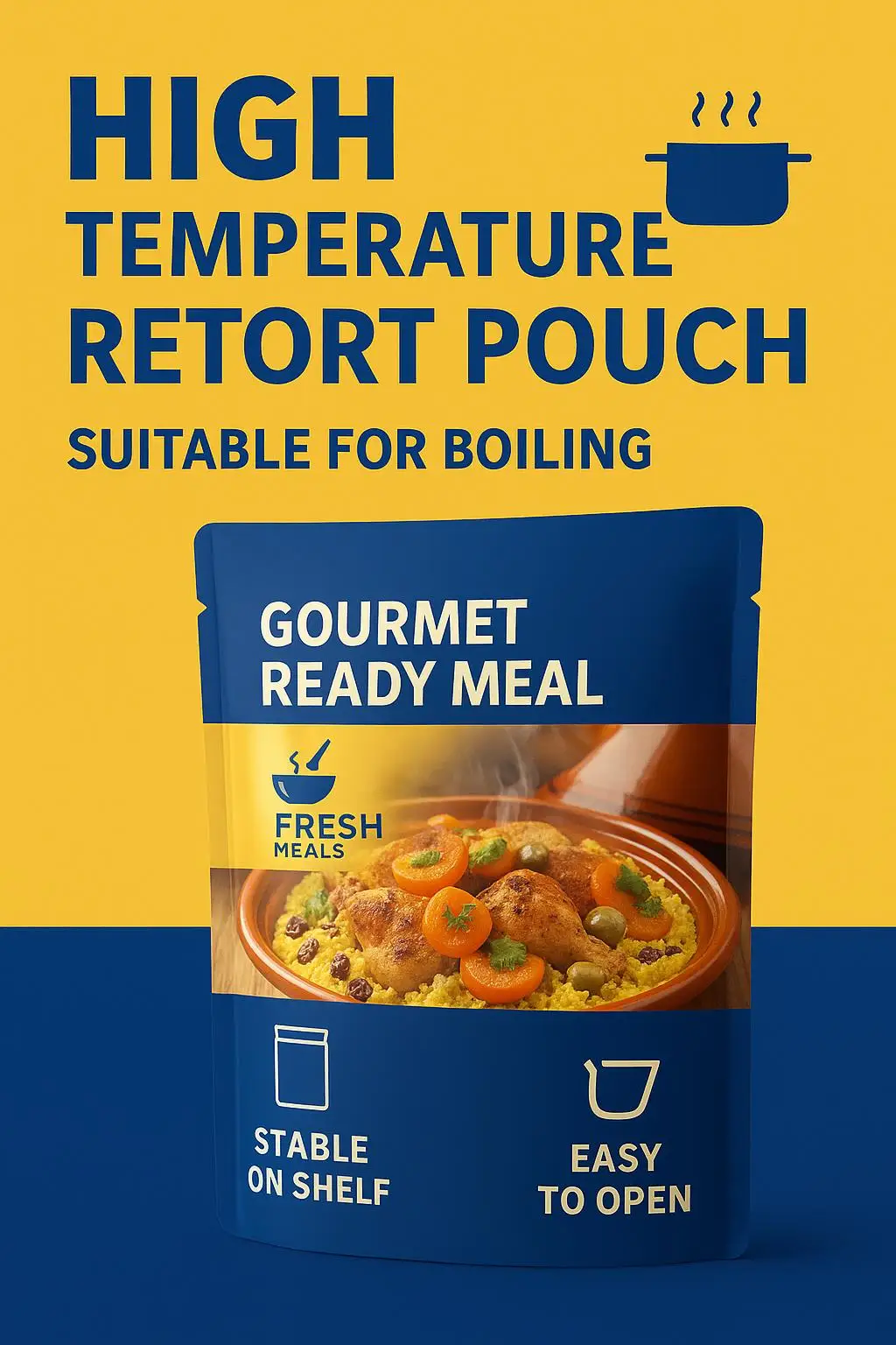 Custom Printed High Temperature 121c RCPP Nylon Aluminum Retort Pouch for Ready to Eat Meal and Soup Packaging - detail 5
