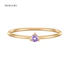 Gemstone Bling Ring February Birthstone Anillos De Matrimoniov Solid 14K Gold Engagement Amethyst Gemstone Ring
