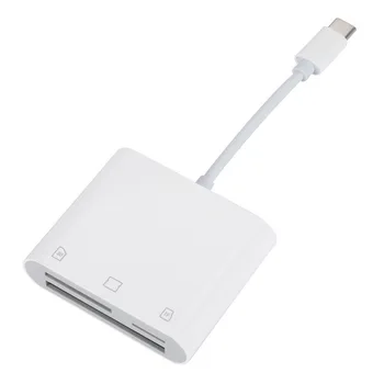 High-Speed Type-C Card Reader Three-in-One Multifunctional for CF TF and MicroSD Memory Cards Durable Aluminium Interface