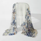 Printed Shawl 2021 New Design Printed Floral Shawl Spring Polyester Scarf For Women