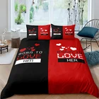 Luxury 3D Love Heart Print Pillowcase Kid Bedding Set Queen Comfortable Duvet Cover Set