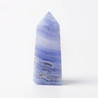 Natural Blue Agate Wholesale High Quality Natural Towers Folk Crafts Blue Lace Agate Crystal Point