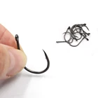 Fishhooks A Hook 10pcs New Fishing Hook High Carbon Steel Barbed Coated Fishhooks