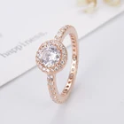 Zircon Ring Wholesale 925 Sterling Silver Fashion Zircon Round Sparkle Halo Ring
