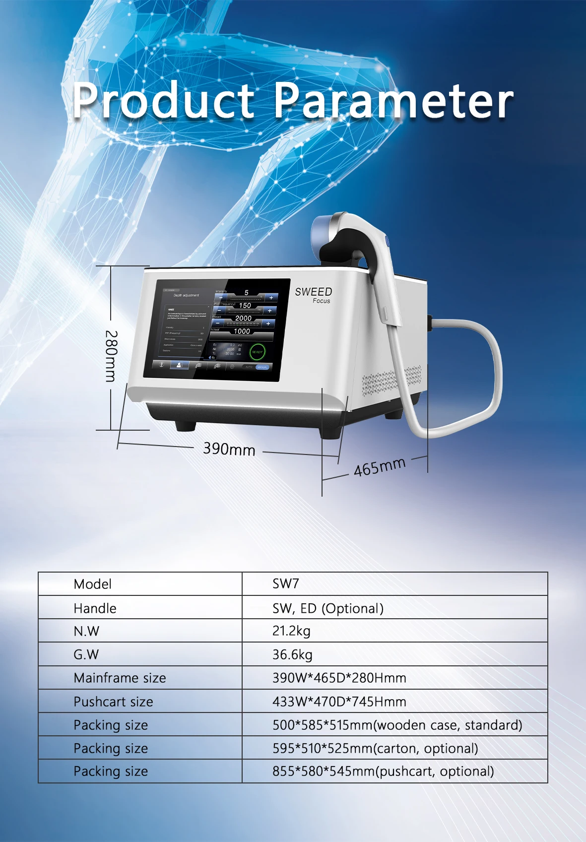 Hot Selling SWFOCUS Physical Therapy 2 in 1 Promote Metabolism Reduce Pain SWFOCUS Pressure Therapy Machine
