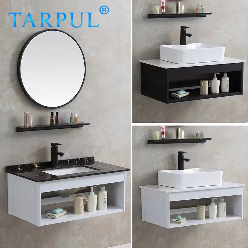 Tarpul Modern Sanitary Ware Rectangular Basin Sink Solid Surface Resin Kitchen Cabinet for Hotel Use factory