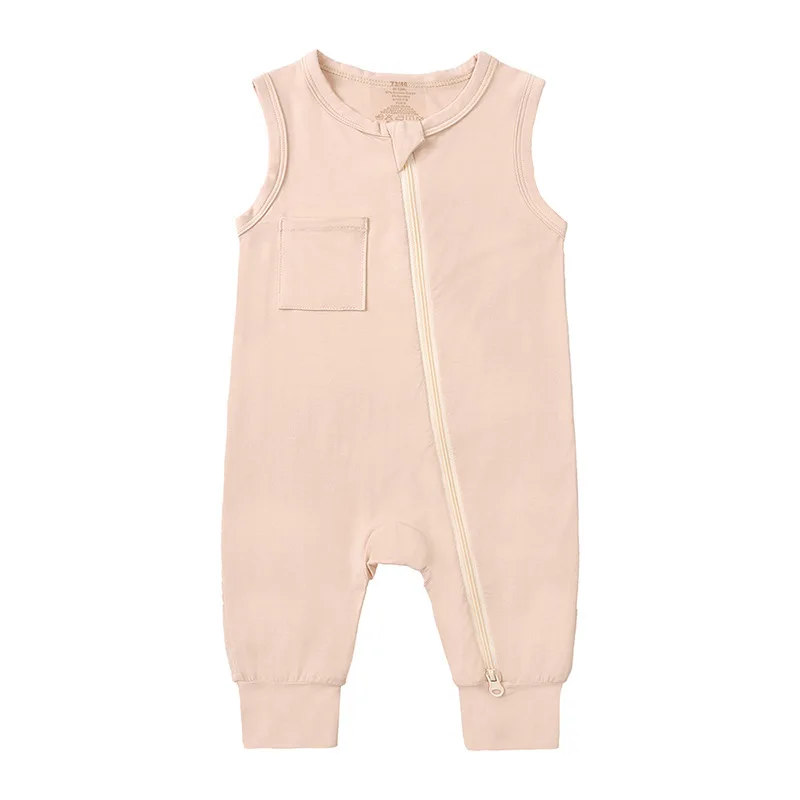 New arrival solid bamboo fiber baby clothes unisex sleeveless baby romper infant clothing newborn boys jumpsuits