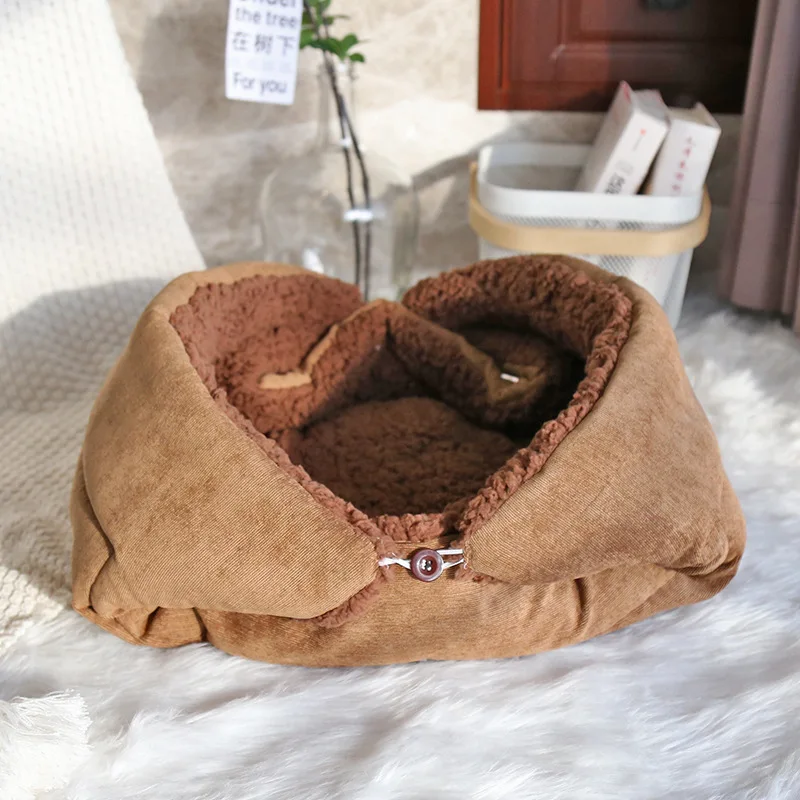 product 3 in 1 multifunction cat bed fluffy foldable cat bed pet bedding mats coral fleece cat nest bed-58