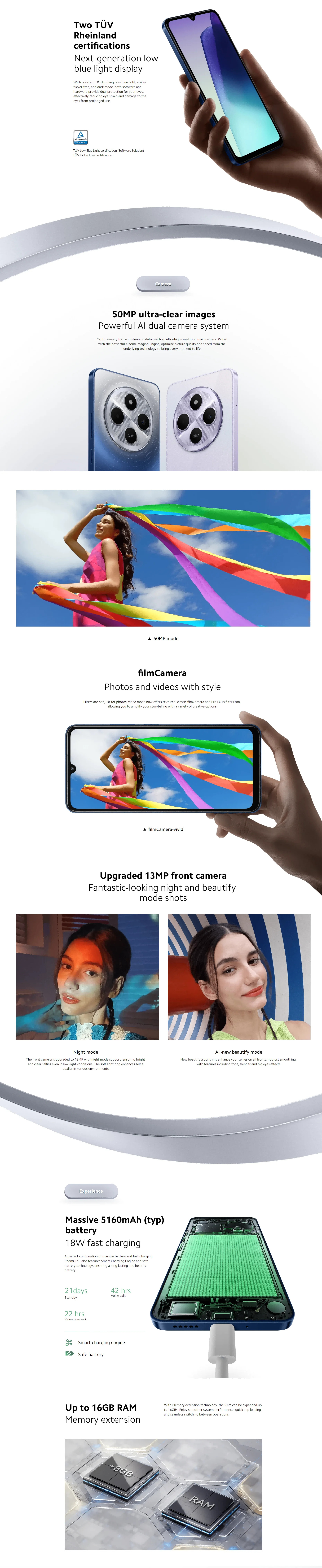 Xiaomi Redmi 14C 4G Mobile Phone Original 50MP New arrival Global Version Android 14 Type-C 18W cellphone Fingerprint smartphone