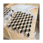 Stone Marble Stone Price 3D Rhombus Marble Mosaic Mixed Stone Colors
