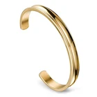 Wholesale High Quality Metal Jewelry C Shaped Open Blank Stainless Steel Cuff Bracelet Bangle For Women
