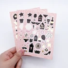 Gold Silver Sticker Custom Waterproof Private Logos Printing Adhesive Gold Foil Silver Label Note Small Sticker Sheet
