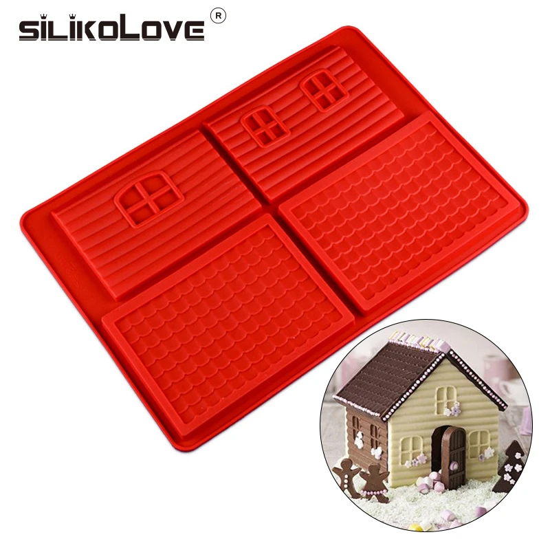 Christmas House Silicone Cake Mold For Pastry Decoration Chocolate Mold Mould Cake Tools Kitchen Accessories
