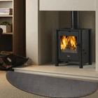 Fireproof Waterproof Black Semicircle Easy Clean Fireplace Fire Hearth Rug Mat Protect Floor From Sparks Embers