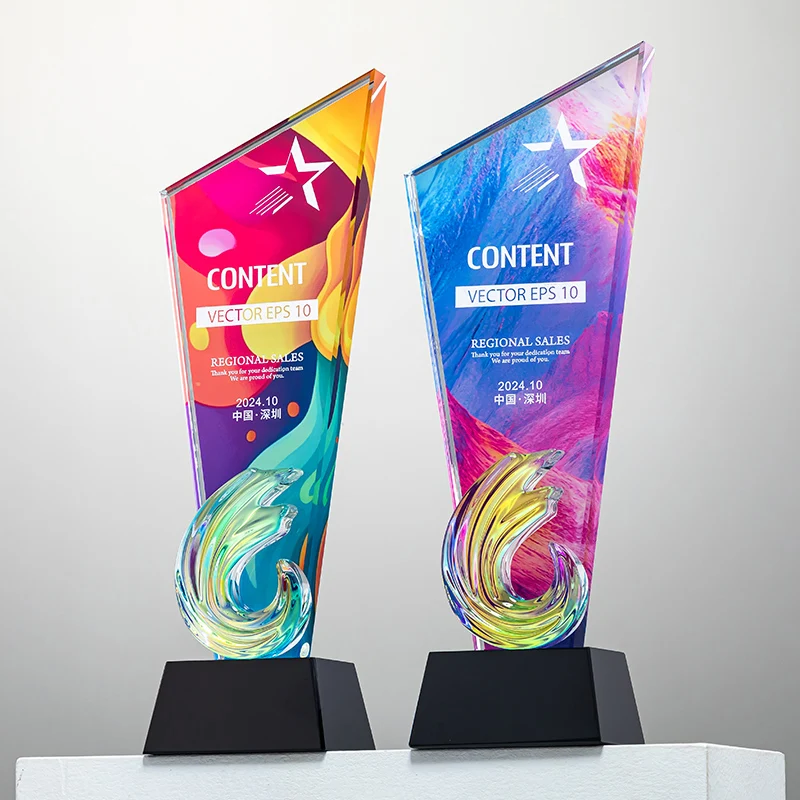 product kleine brug op maat gemaakte producten hoogwaardige handgemaakte zakelijke award medaille sublimatie blanco kristallen award trofee met geschenkdoos-37