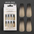 Nails Nail RTS Hot Sale 24pcs/box Black Ballet Nails Wearing False Nail Press On False Nails
