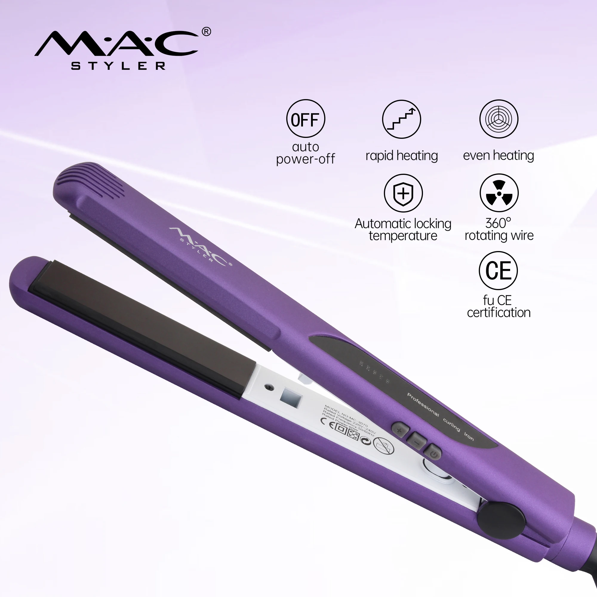 100% Original Hair And Beauty Supplies Products Ceramic Mini Flat Iron Purple Barber Hair Straightener To Have A Long - Buy Iron Cordless Hair Straightener,Blingbling Hair Straightener Mini Flat Iron ,Ceramic