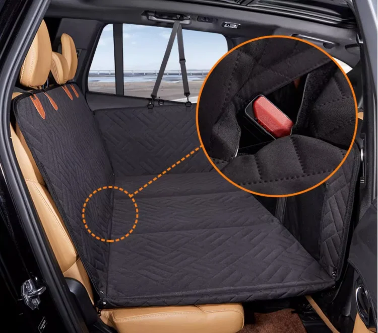 Housse de siège de voiture pour chien en tissu Oxford 600D imperméable de haute qualité, extension de siège arrière en maille visible multifonctionnelle pour animaux de compagnie-53