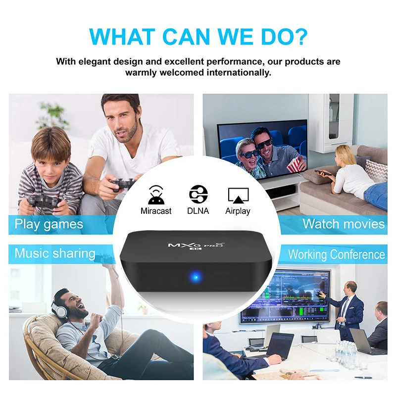 Custom OEM High Quality MXG PRO 1GB 8GB 2GB 16GB RK3229 5G WIFI Set Top TV Box Android 4K Smart Tvbox