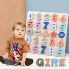 Wood Toys Early Educational Children Wood Jigsaw Toys Gifts Baby Kids Number Alphabet 3D Wooden Puzzle