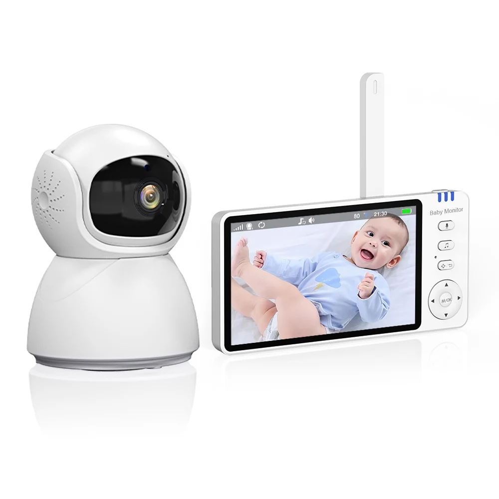 2024 New Design ABM570  5 inch screen Baby Camera 720P with Pan-Tilt Night Vision  Baby Care Products Smart Baby Monitor