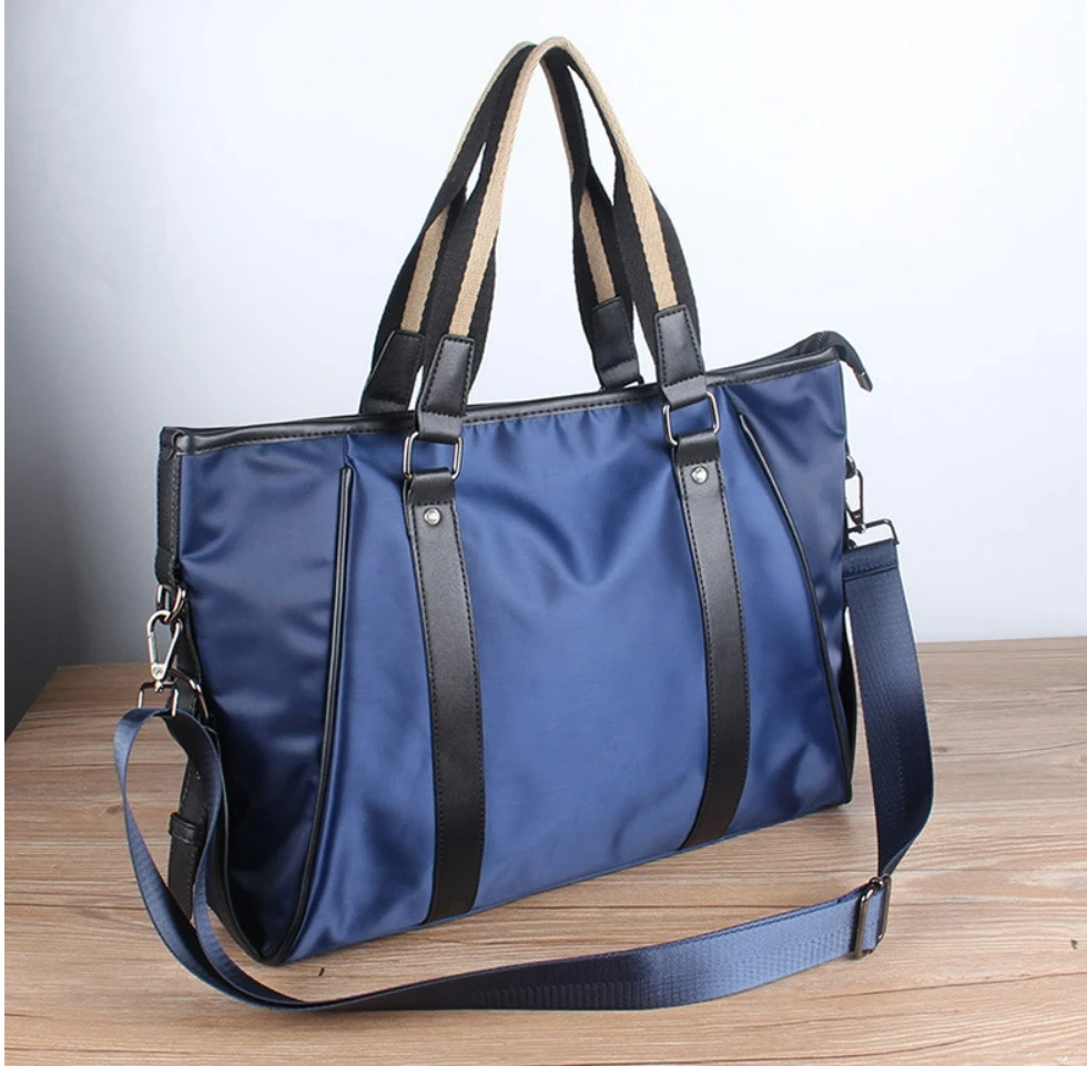 City fashion Customized stock promotion Business men women document bag working bags navy blue black