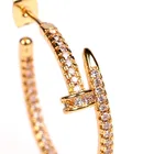 Hoop Stone Big Statement Hoop Earring Anti-allergic Skin Friendly 925 Sterling Silver CZ Stone Piercing Earring