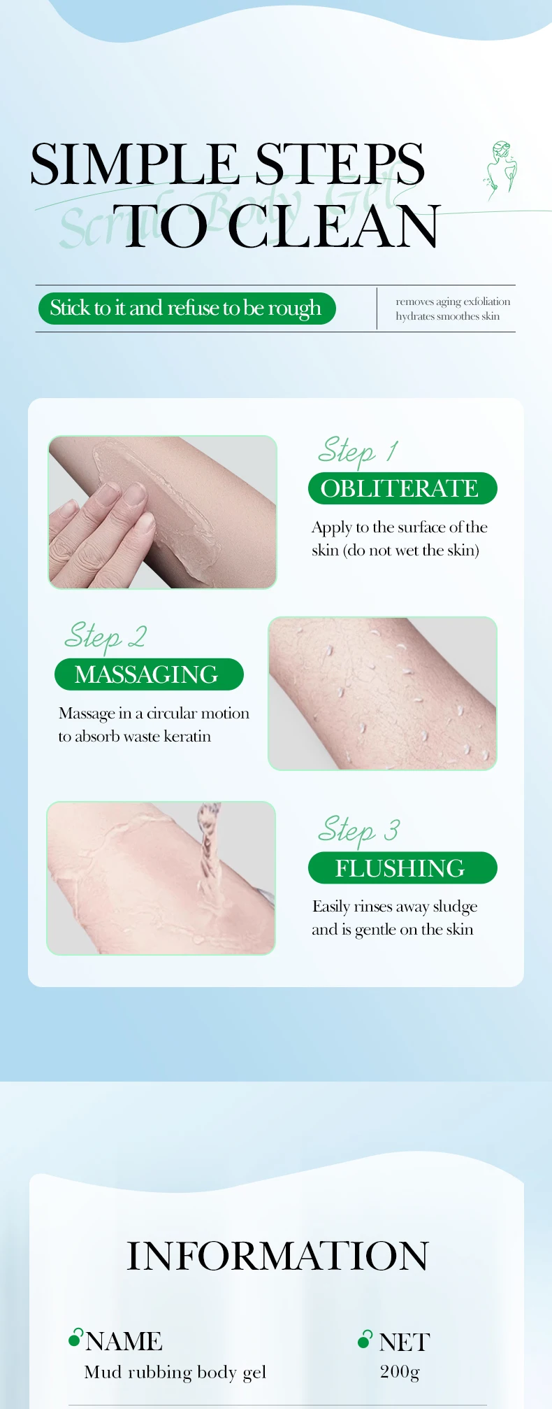 product sadoer moisturizing smoothing exfoliating scrub deep cleansing mud rubbing body gel-10