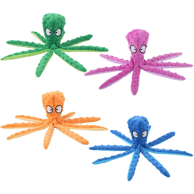 2024 Pet plush Squeaky Octopus Dog Puzzle Bite Resistant Vocal Toy