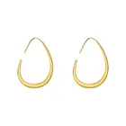 Silver 925 Sterling Silver Needle Minimalist Earrings 18K Gold Plated Geometric Chunky Earrings Jewelry