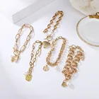 2021 New Love Pearl Bracelet Fashion Retro Coin Multi-layer Chain Geometric Bracelet Temperament Jewelry