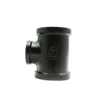 CE And FM Approved Fire Protection Plumbing Fittings Black Painted Tees Malleable Iron Pipe Fittings