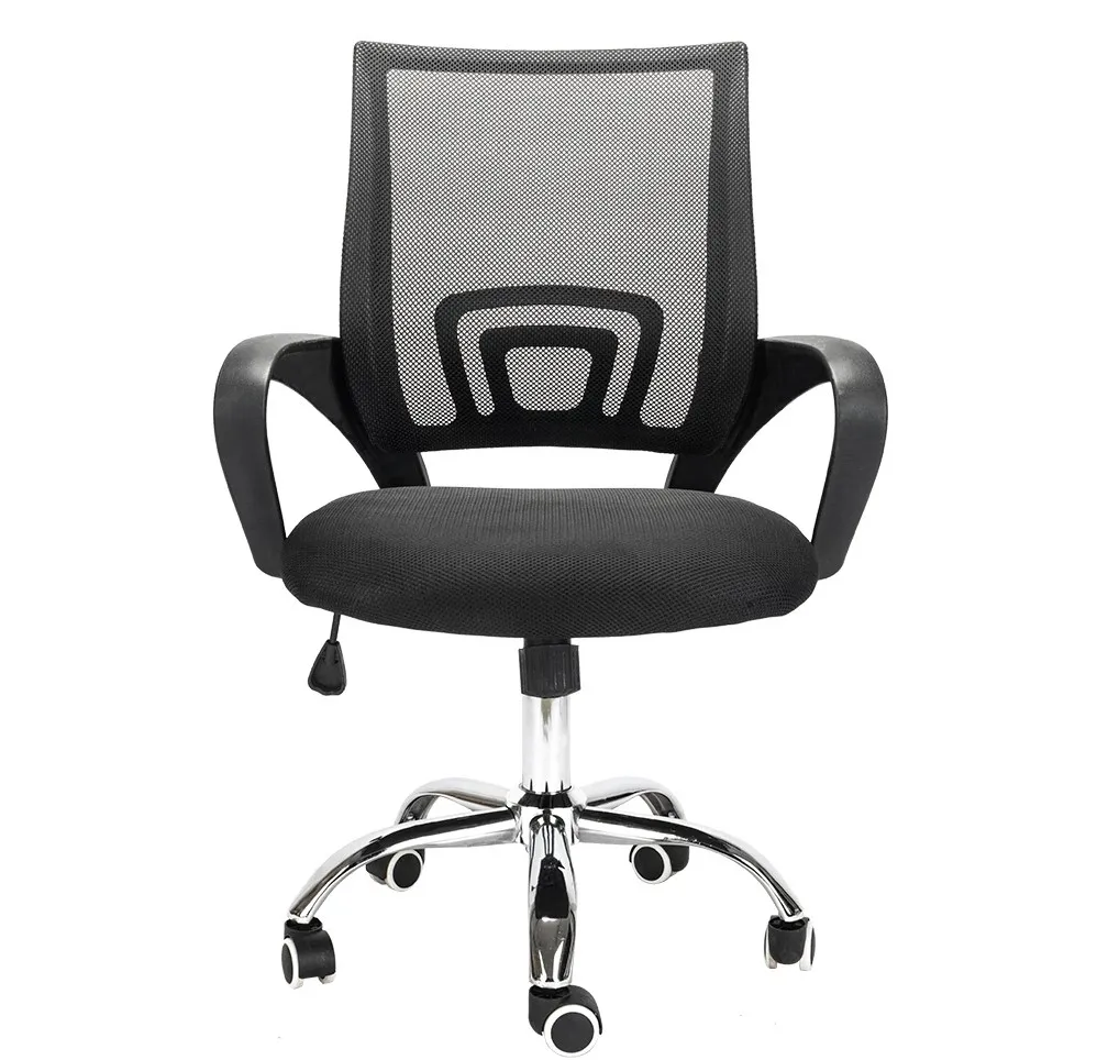 Hot Sale On Line Swivel Fabric Chair Cheap Price Black Mid-back Mesh Office Chair Computer Desk Chair