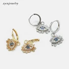 Blue Beautiful Charm Blue Eye Earrings Women Gold Plated Drop Earrings