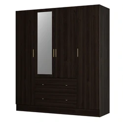Large Storage Cabinet Armoire with Mirror and 2 Drawer 4 Door Wardrobe clothes organizer