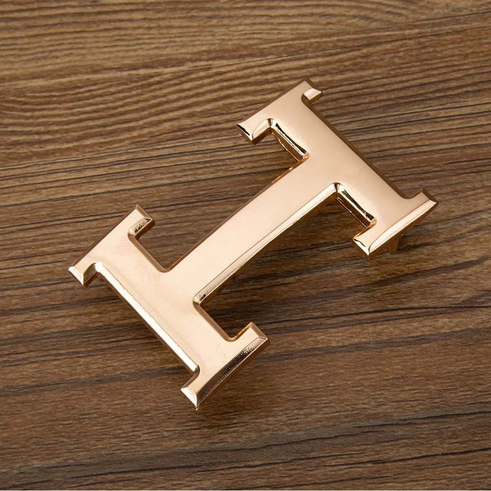 Automatic Buckle Fashion High Density Zinc Alloy Belt Head Letter H