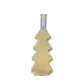 Factory Custom Empty 500ml Glass Vodka Wine Bottle Christmas Tree Shape