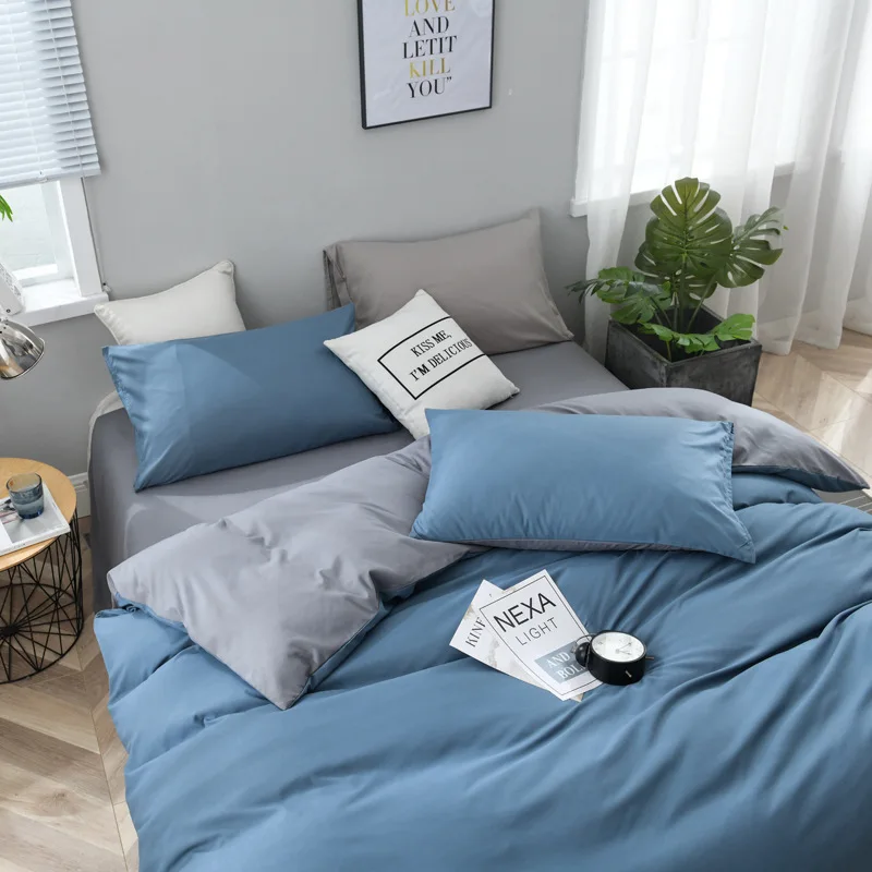 Wholesale Custom Printed Reversible Cotton Bed Sheet Set Queen&King Luxury Wholesale Designer Quilt Duvet Bedding Set