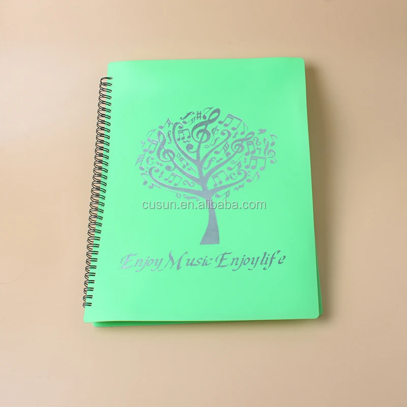 A4 Size Double Side Sheet Music Folder File Documents for Musical Green 