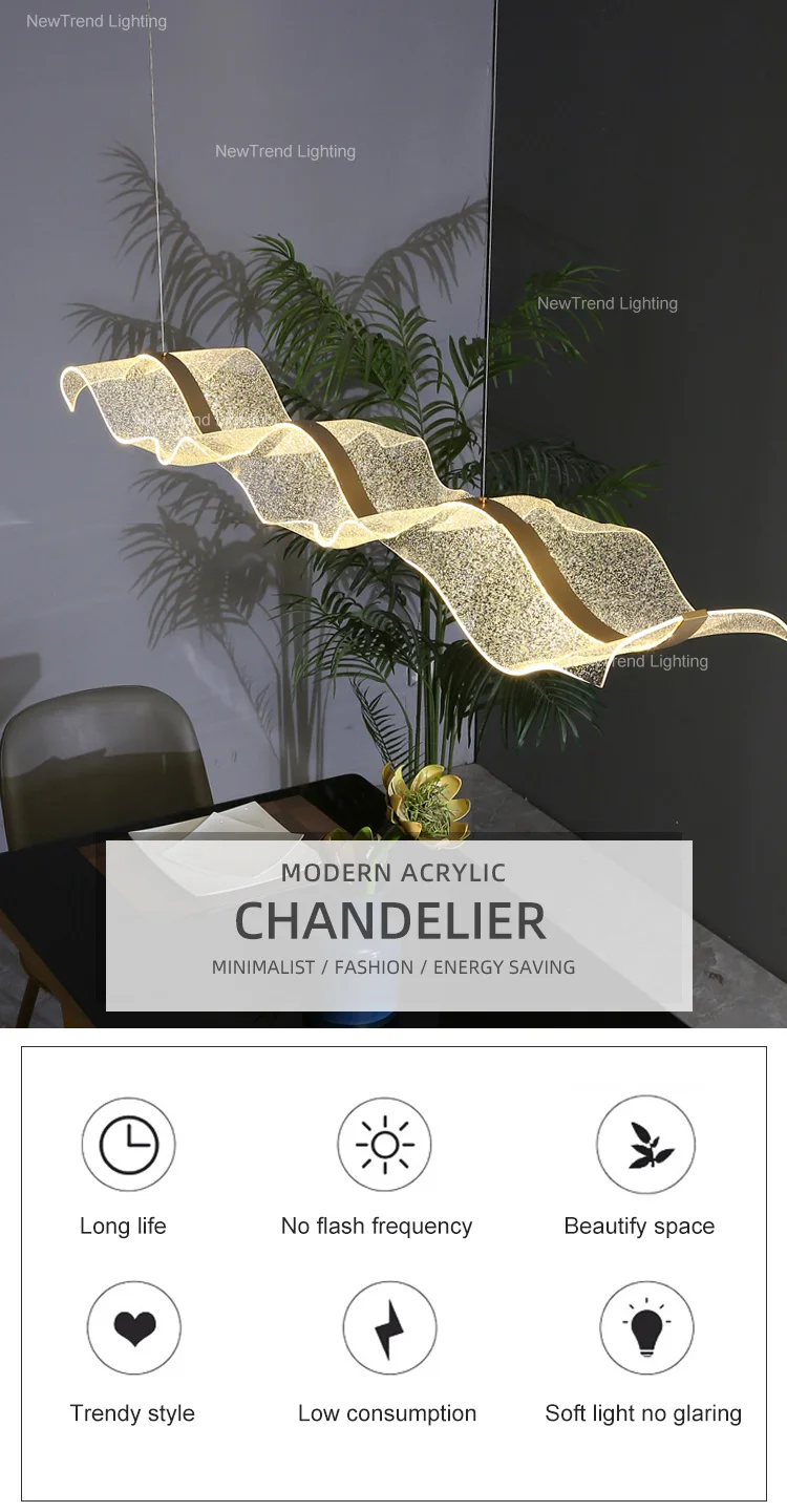 CPL-250 Modern Style Indoor Decoration Living Room Apartment Office Dinning Room Acrylic LED Chandelier Pendant Light manufacture