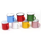 Corporate Gift Logo Custom Corporate Gift Printed Logo Metal Edge Personalized Sublimation Custom Enamel Mug Cup