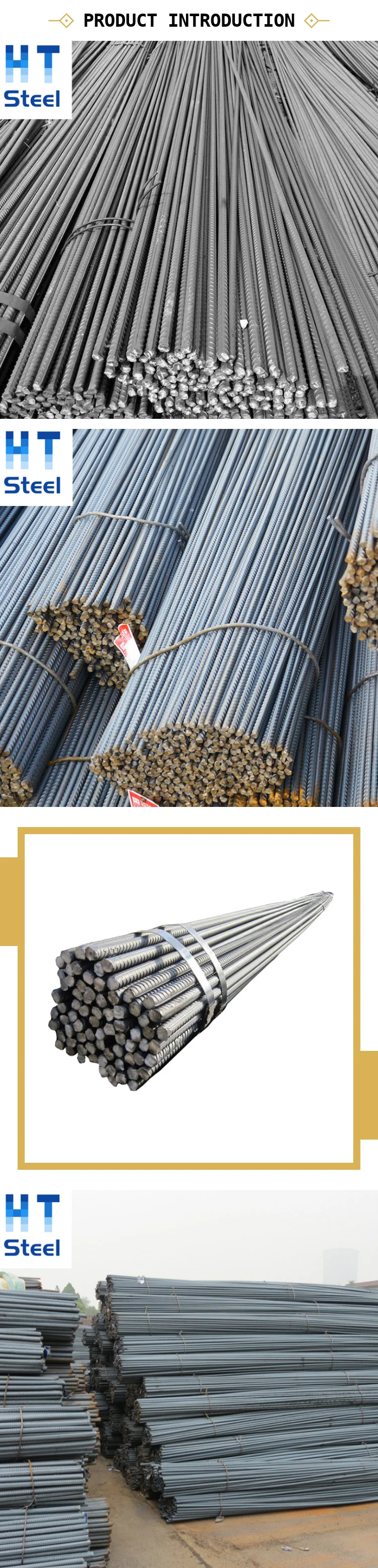 6mm 8mm 10mm 12mm 16mm 20mm Hot Rolled Deformed Steel Bar Rebar Steel
