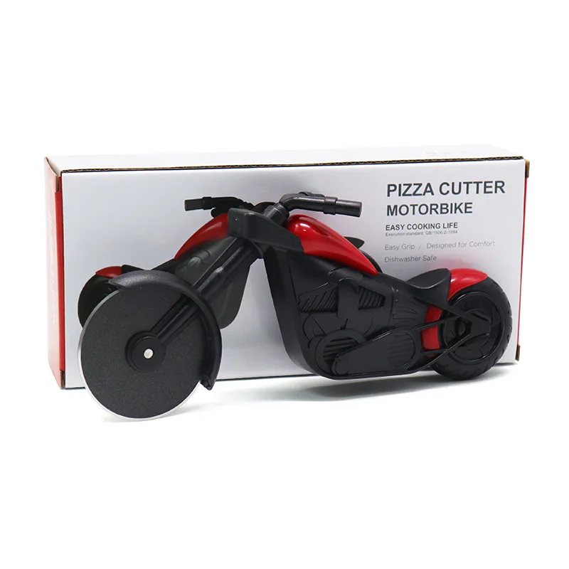 New Arrival Motorcycle Shape Pizza Slicer Stainless Steel Pizza Wheel and Cutter for Non-Stick Pans