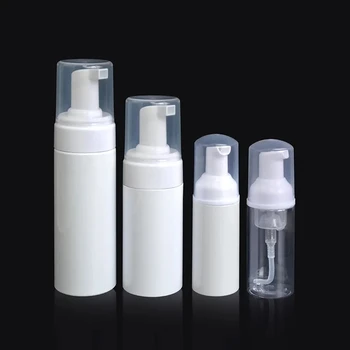 New PET Plastic Cleanser container 30ml 50ml 80ml 100ml 150ml 200ml White clear Mousse Foaming Pump Bottle For Face Wash