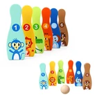 2021 New Creative Kids Games Bowling Game Wooden Toy For Child